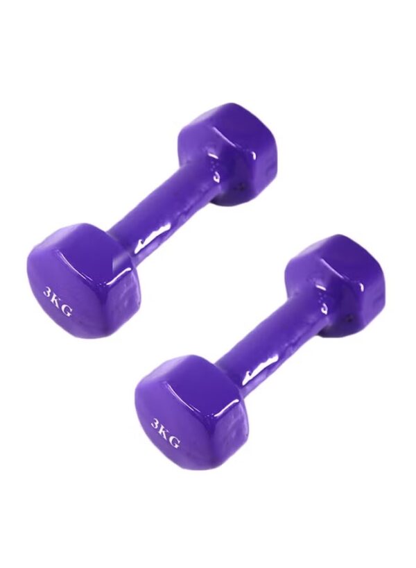 Generic Bjm | Hexagonal Dumbbell | Set 2 in 3kg Purple