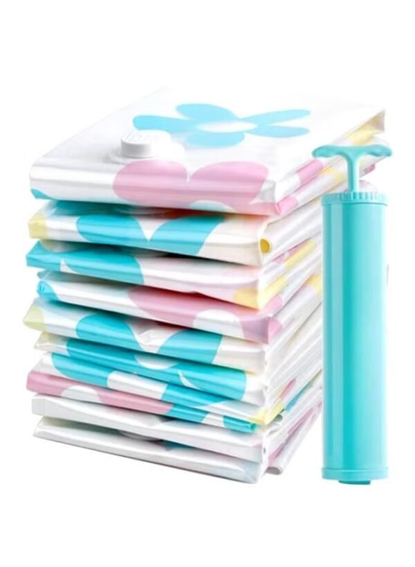 Generic Bjm 11-Piece Storage Vacuum Bag Set White/Blue/Yellow