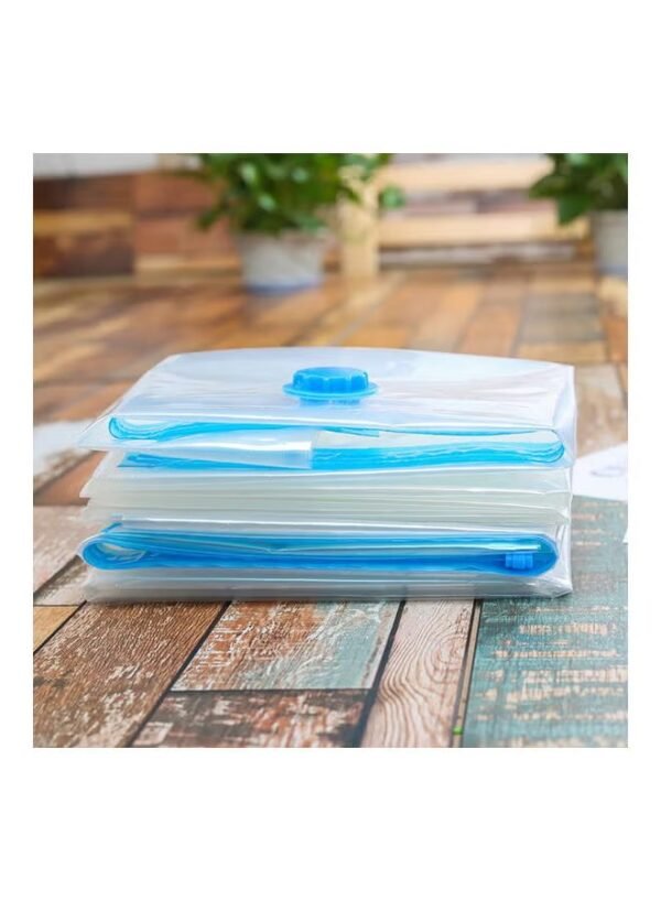 Generic Bjm Space Saving Vacuum Sealed Transparent Compression Pouch Clear/Blue