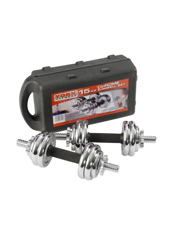YORK Fitness Chrome Dumbbell Set 15kg