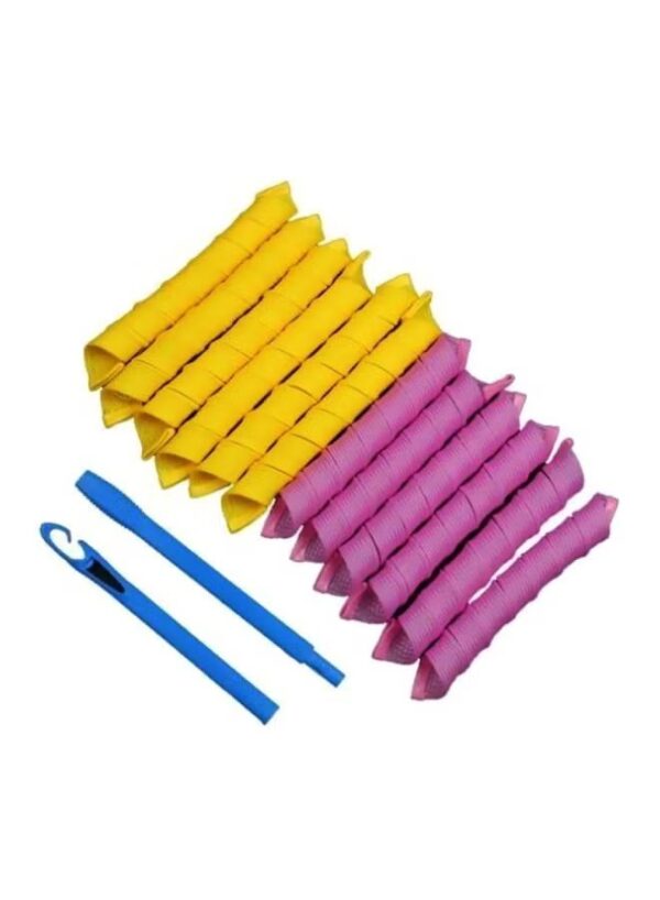 Generic Bjm 18-Piece Nylon Hair Roller Set Pink/Green/Blue
