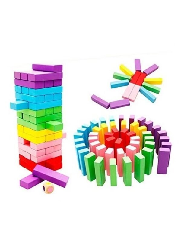 Generic Bjm 51-Piece Wooden Blocks Kids Game