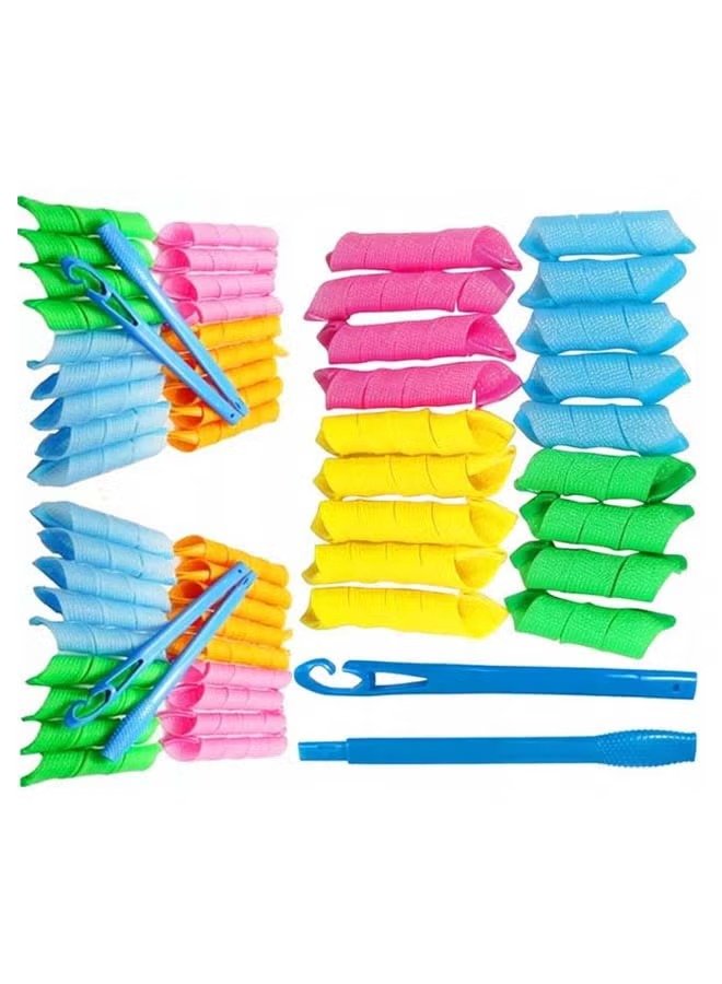 18-Piece DIY Hair Curler Set Yellow/Blue/Green - Image 2