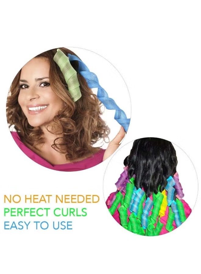 18-Piece DIY Hair Curler Set Yellow/Blue/Green - Image 3