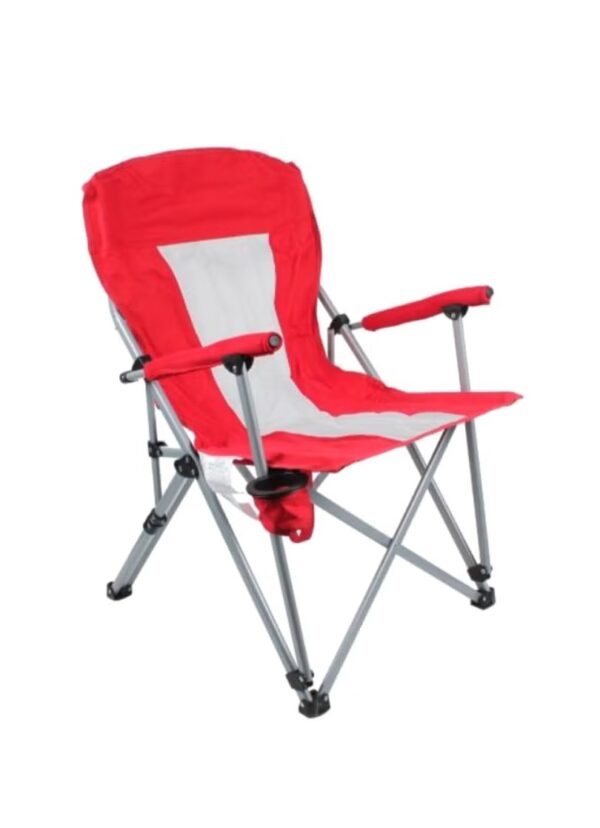Generic Bjm Folding Arm Chair Red/White/Silver