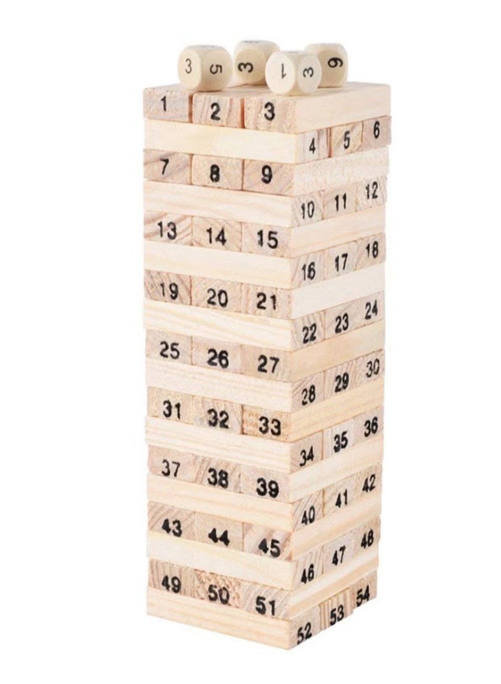 WISS TOY – 54-Piece Wooden Stacking Game (Brown Color) - Image 2
