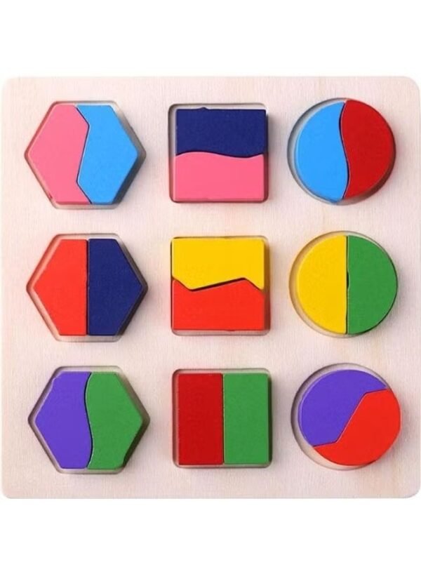 Generic Bjm Wooden Geometric Shapes Puzzle Toy