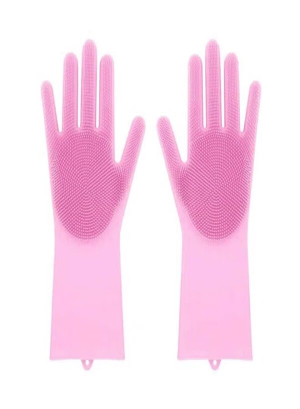 Generic Bjm 2-Piece Silicone Scrubbing Gloves Set Pink