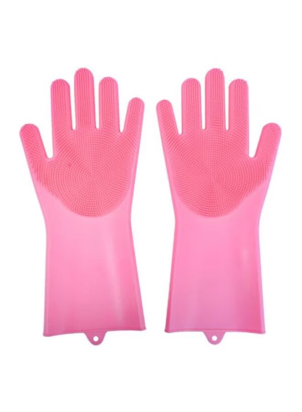 Generic Bjm Silicone Dish Washing Gloves Rose Red 16x14x12centimeter