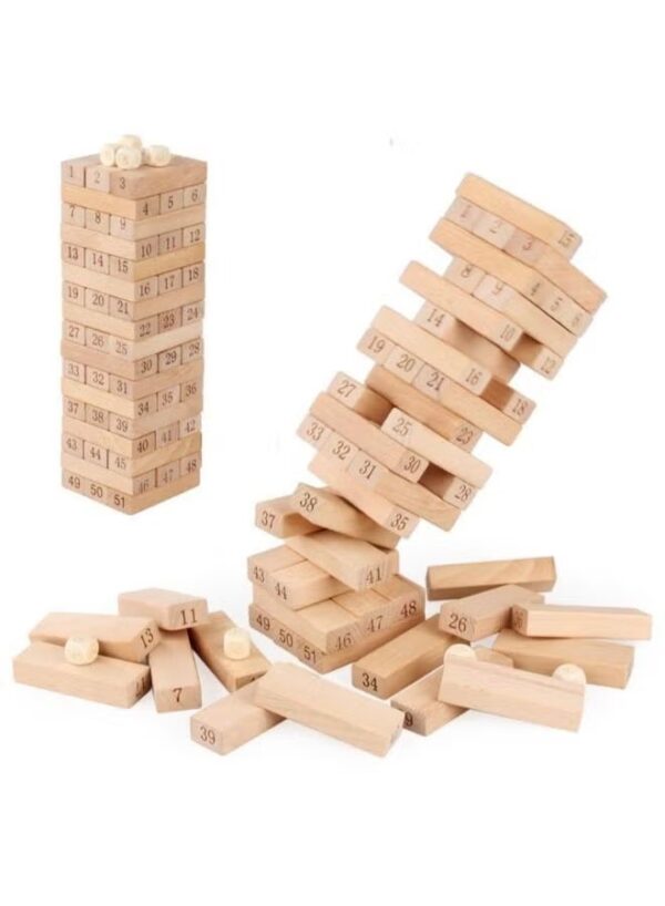 Generic Bjm 51-Piece Wooden Tower Building Block Toy