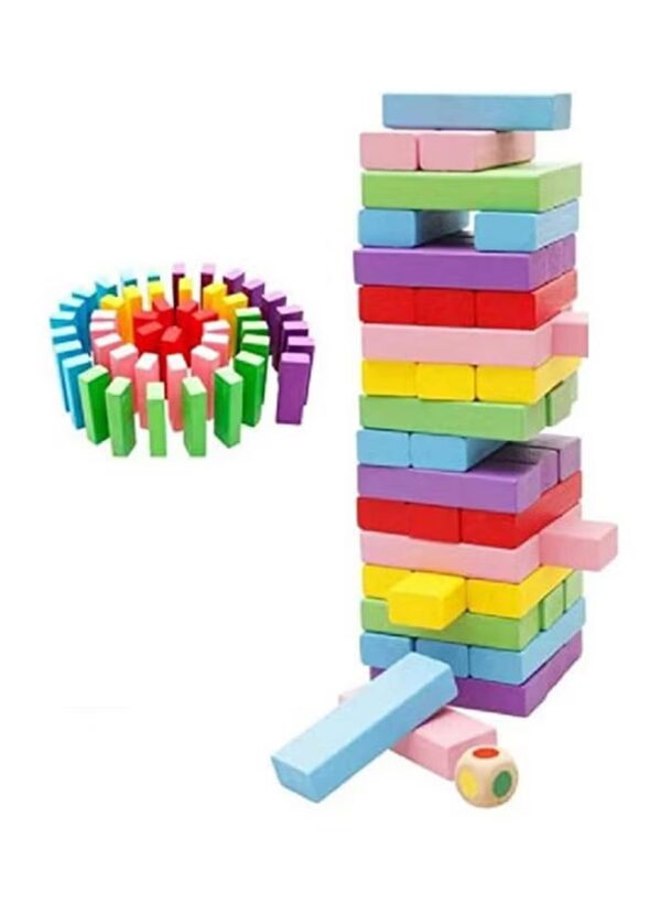 JENGA Wooden Rainbow Jenga Blocks Domino Educational Toy