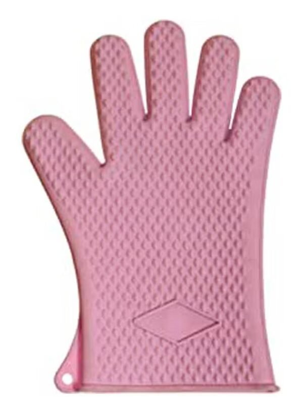 Generic Bjm Magic Reusable Silicone Gloves With Wash Scrubber Dishwashing Gloves Pink