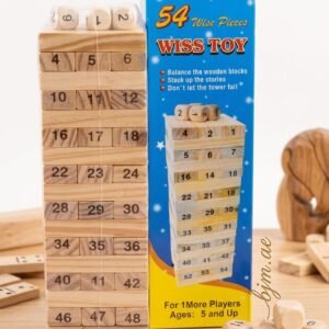 WISS TOY – 54-Piece Wooden Stacking Game (Brown Color)