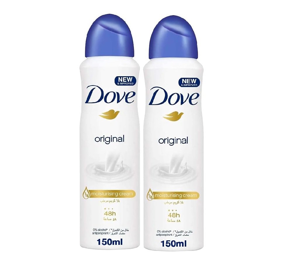 Dove Antiperspirant Deodorant Original, 150ml (2 Pack)