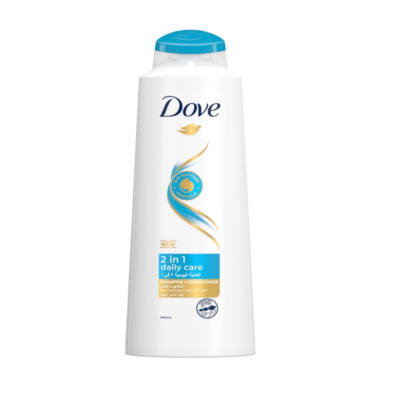 Dove 2 in 1 Shampoo and Conditioner for Dry Hair, Daily Care, Nourishing Care for up to 100 percent Softer Hair, 600ml