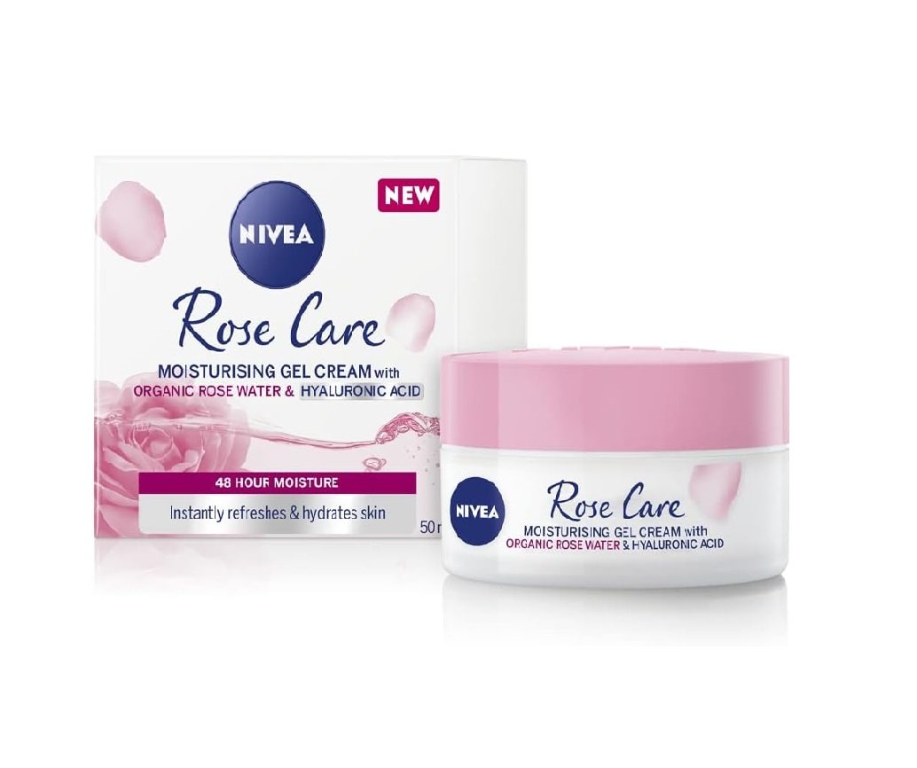 NIVEA Soft Rose 24h Day Cream (50 ml), Face Care with Rose Water and Hyaluron, Light Gel Face Cream for Smooth Delicate Skin, Moisturising Cream