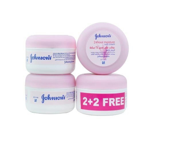 Johnson's 24hour Moisture Soft Cream, 4 x 200ml