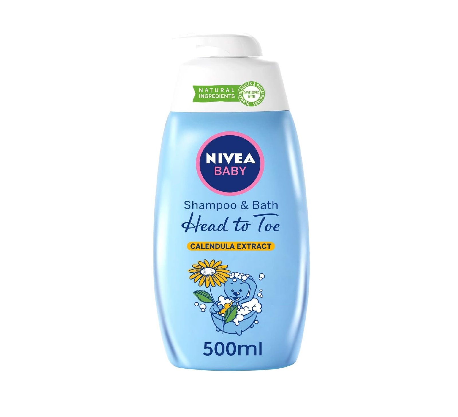 NIVEA Baby Bath Shampoo, Head To Toe Calendula Extract, 500ml
