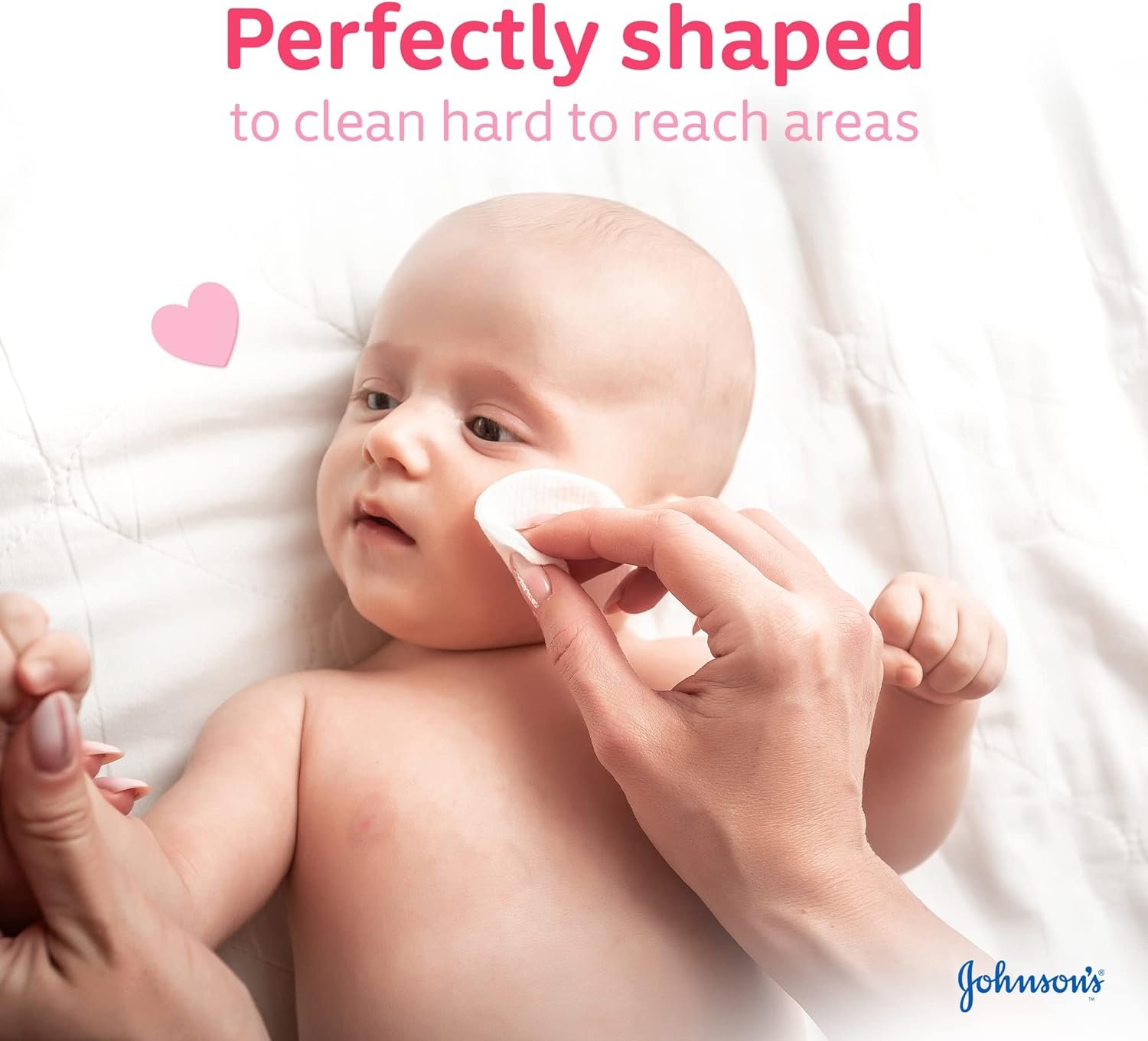 Johnson's Pure Cotton Makeup Pads, Pack of 3x80 Rounded Pads, Crafted from Pure Cotton, Naturally Soft, Absorbent and Gentle, Removes Makeup Without Leaving Fibres on Your Skin, Refreshing Results - Image 2