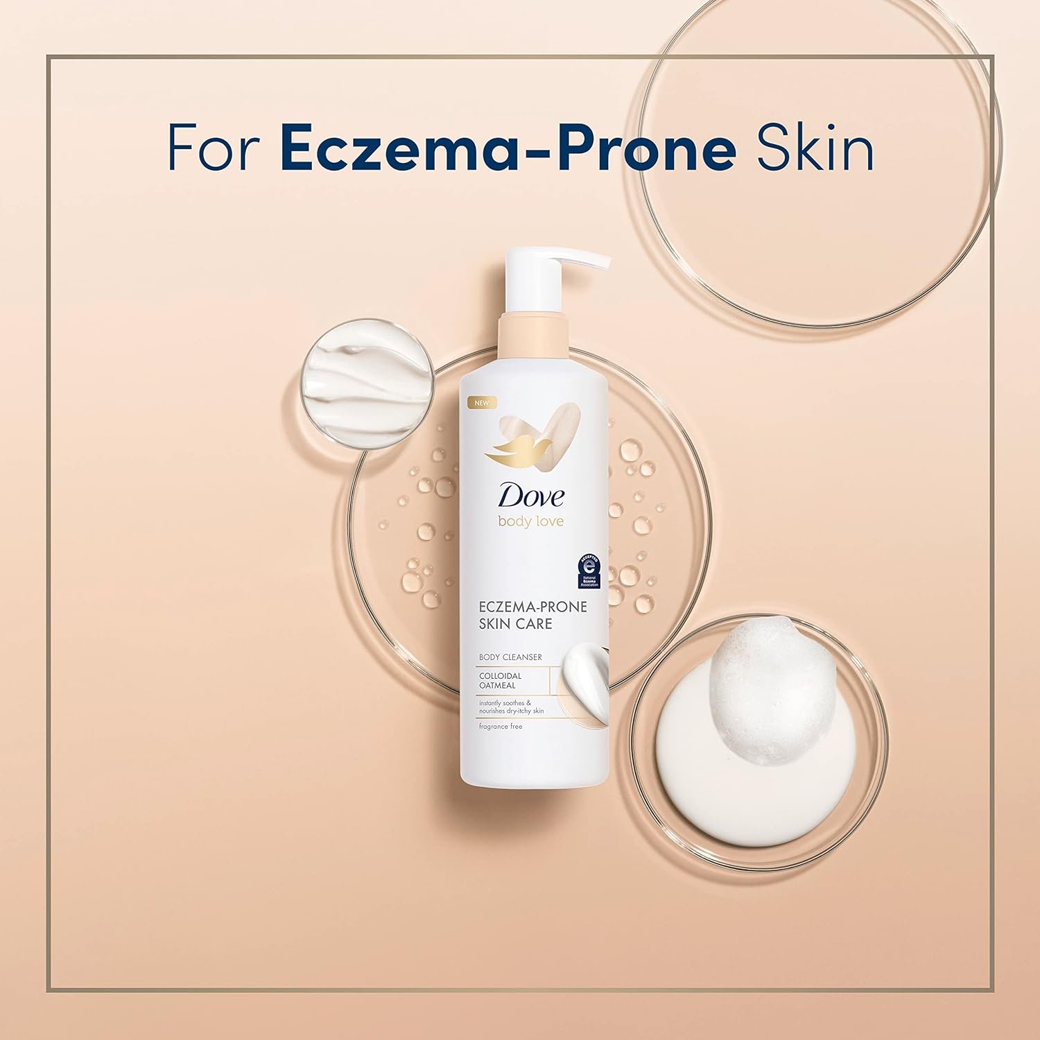 Dove Body Love Body Cleanser Eczema-Prone Skin Care Colloidal Oatmeal 3 Count Fragrance Free Body Wash Instantly Soothes & Nourishes Dry-Itchy Skin 17.5 FO - Image 4