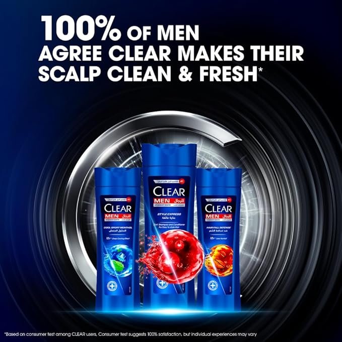CLEAR 2in1 Shampoo & conditioner for men, anti dandruff shampoo, Style Express, 100% dandruff-free hair & nourished scalp, 200ml - Image 5