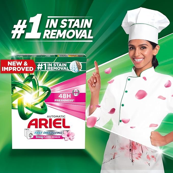 Ariel Fast Dissolving Laundry Detergent Powder with Floral Breeze, 6.25 KG - Image 2