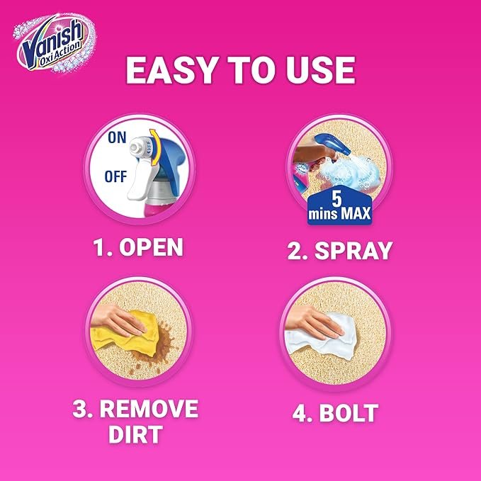 Vanish Carpet Cleaner & Upholstery, Oxi Action Stain Remover Trigger Spray, 500ml - Image 5
