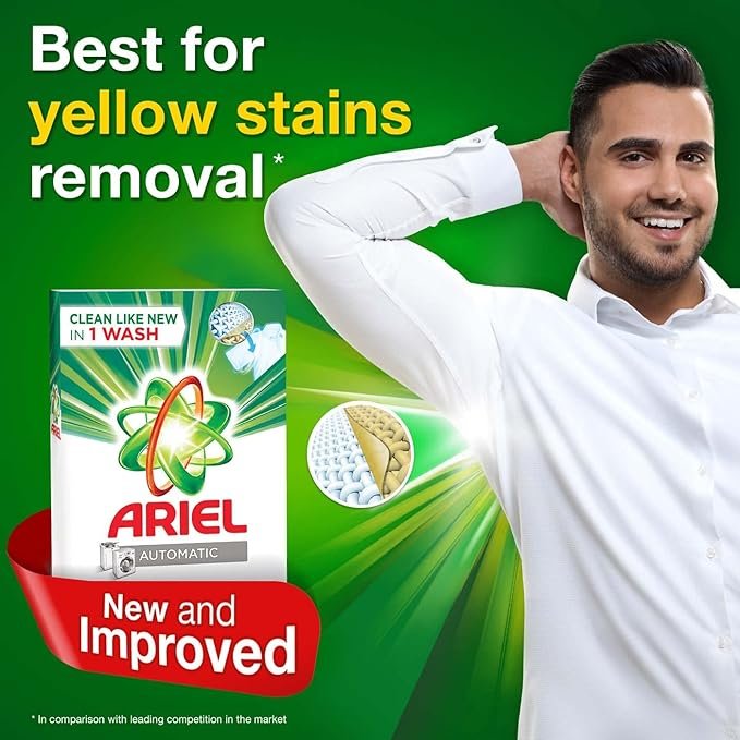 Ariel Automatic Laundry Detergent Powder, Original Scent, Stain-Free Clean Laundry, Washing Powder, Dual Pack, 2.5Kg - Image 2