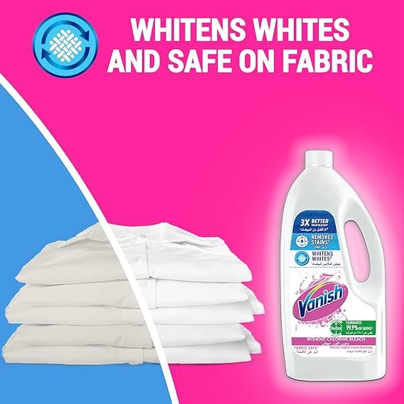 Vanish Laundry Stain Remover Liquid For Whites, Can Be Used With And Without Detergents, Additives & Fabric Softeners, 3L - package may vary - Image 5