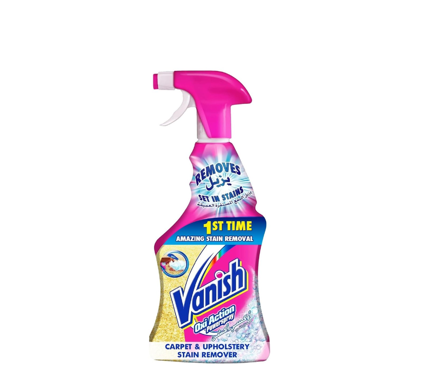 Vanish Carpet Cleaner & Upholstery, Oxi Action Stain Remover Trigger Spray, 500ml
