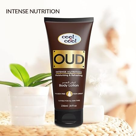 Cool & Cool Oud Body Lotion | Non Greasy & Paraben Free, 236ml