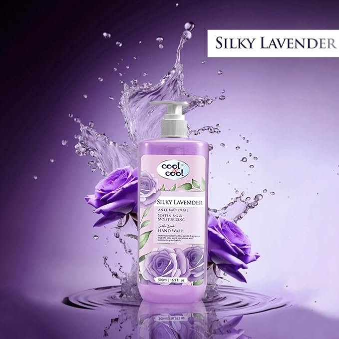 Cool & Cool Silky Lavender- 500Ml - Anti-Bacterial,Skin-Softening & Moisturizing Liquid Hand Wash - Image 4