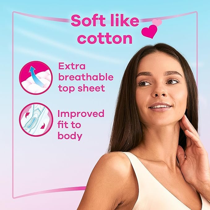 Always Cotton Skin Love Sanitary Pads, 60 Large Thick Pads - Image 4