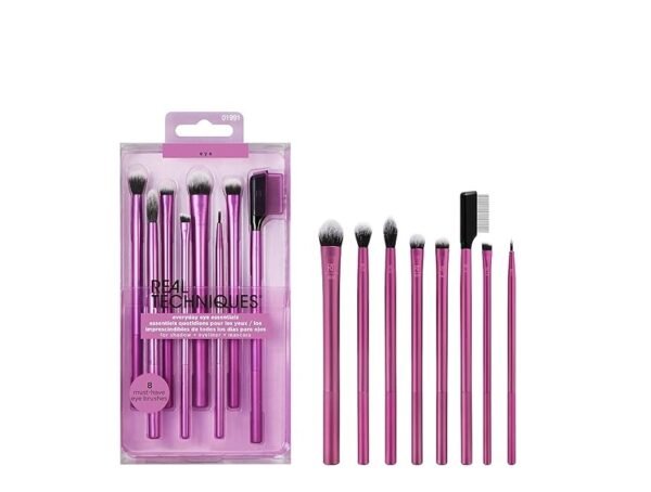 Real Techniques Everyday Eye Essentials Eyeshadow Brush Set, No Colour, 8 Count (Pack Of 1)